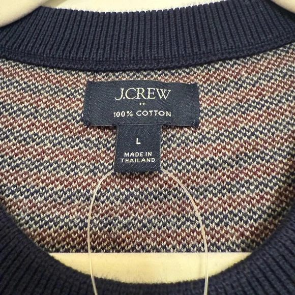 J. Crew Men's Blue and Maroon Crewneck Sweater - Picture 7 of 8